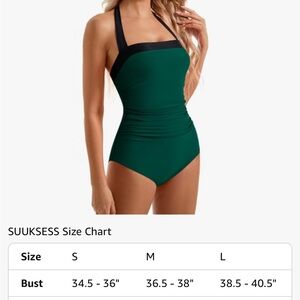 Women's Green Halter One-Piece Swimsuit